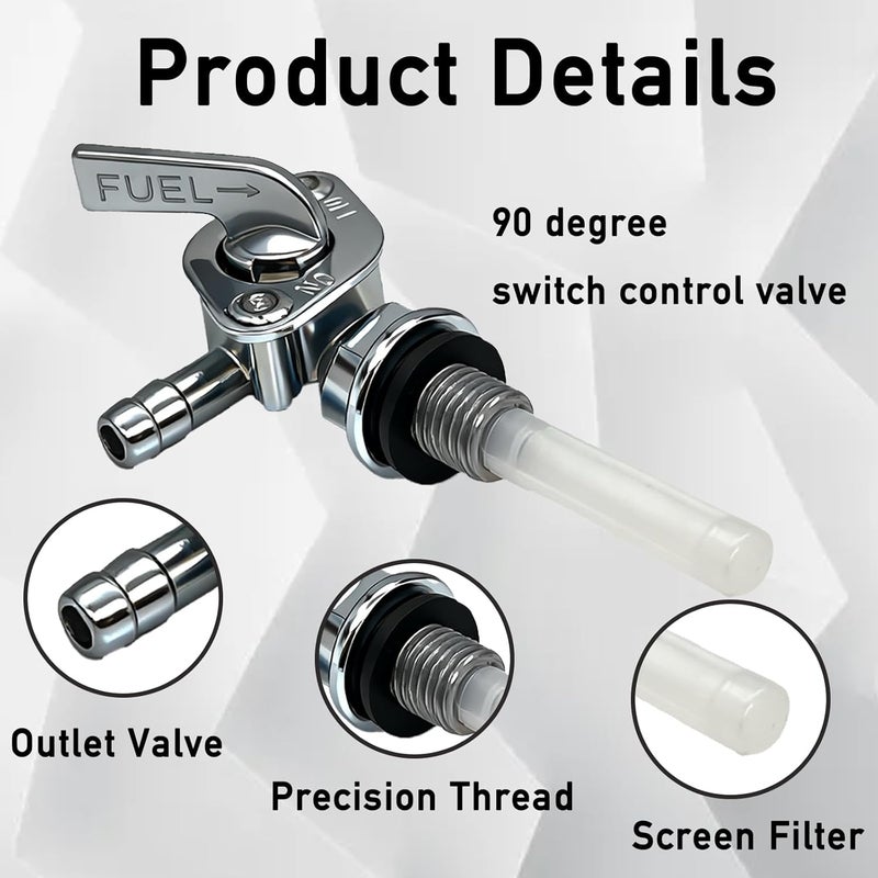 3DSKY Fuel Shut Off Valve, M10 x 1.25 Generator Gas Tank Switch Valve for Engines Compatible with Go Karts and Mini Bikes and Small Engine Gas Tanks - Image 3